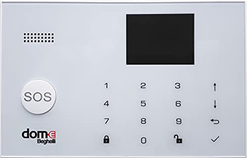 Beghelli - Kit Antitrusione Dom-e, Sistema di Allarme Wireless Wi-Fi/GSM con Batteria Anti Black-Out, Pulsante SOS, Compatibile Alexa e Google Home, Controllo via App e Assistente Vocale, Bianco