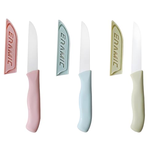 EIHI Coltello Ceramica Cucina, Set Coltelli da Cucina, Coltello da Spelucchino, Coltelli da Cucina Multifunzionali per Verdure, Lavorazione di Impugnatura Ergonomica, 3 pezzo