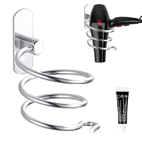 Fousenuk Porta Asciugacapelli, Mensola di Asciugacapelli da Muro Acciaio Inossidabile Supporto per Asciugacapelli, Supporto Asciugacapelli per Bagno Porta Phon Cromo in Acciaio Inossidabile, Argento