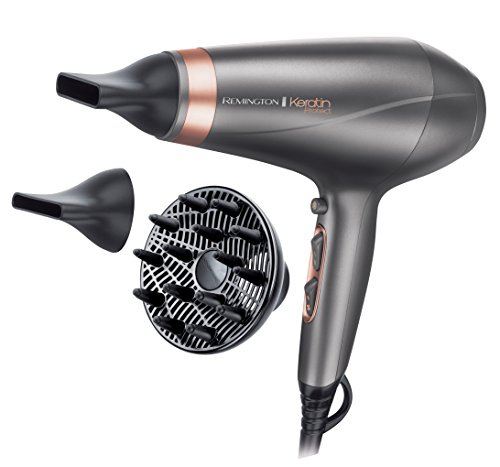 Remington Asciugacapelli Professionale 2200W - Arricchito con Cheratina e Olio di mandorle per una Tripla Protezione - Cura ionica, 3 accessori styling, motore di lunga durata, Keratin Protect AC8820