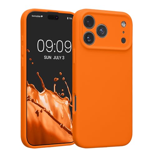 kwmobile Custodia Compatibile con Apple iPhone 17 PRO Max Cover - Back Case per Smartphone in Silicone TPU - Protezione Gommata - Arancia fruttata