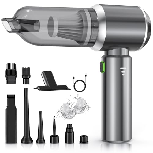 NVKHG Aspirabriciole Senza Fili, 26000Pa Aspirapolvere Auto Portatile, Aspiratore e Soffiatore con Motore Brushless, Mini Aspirapolvere Potente per Auto Casa Ufficio Peli di Domestici