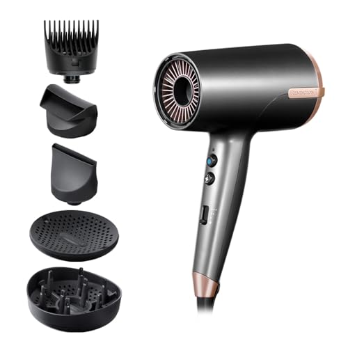 Remington ONE Asciugacapelli 2000W - Asciuga, Arriccia e Genera Onde Naturali - 5 accessori: flyaway, 2 diffusori, bocchetta per styling, 8 combinazioni di riscaldamento e velocità, D6078