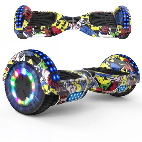 RCB Hoverboard 6.5 inch Auto-bilanciato Hover Board con Colorato luci sulle Ruote e Bluetooth, Il miglior Regalo per Bambini e Adolescente