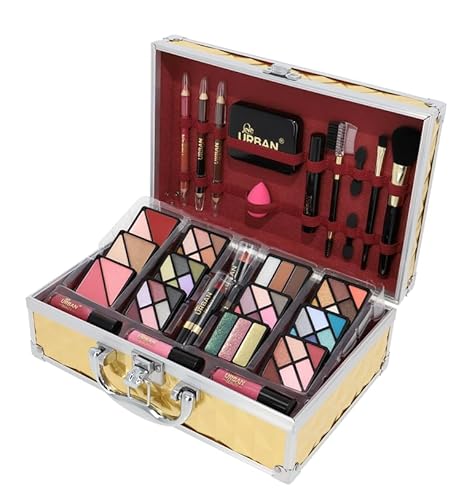 Trucco Vegano Caso di Vanità Love Urban Beauty Tocco Dorato di Lusso Set Regalo da Viaggio 73pz