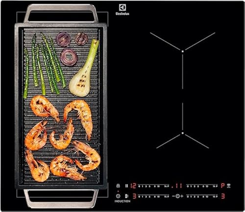 Electrolux Piano Cottura a Induzione LIL63443, 4 Zone, Funzione Bridge, 60cm, PowerBoost, Controllo Touch, Vetroceramica, Tecnologia Hob2Hood, Sicurezza Bambini, Timer, Design Nero Elegante