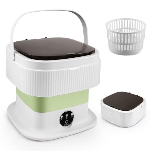 HIUYRFS Mini lavatrice da 11 litri con cestello per centrifuga, piccola lavatrice, da campeggio, da viaggio