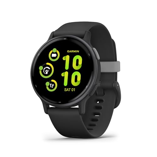 Garmin vívoactive 5, Smartwatch AMOLED 1,2", Cassa 42mm, Musica, Pay, +30 Sport, GPS, Cardio, Coach Sonno, Benefici Workout, Autonomia 11 giorni (Black & Slate)