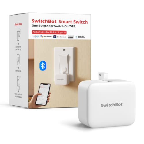 SwitchBot Interruttore Robot Intelligente - Controllo APP Bluetooth o Timer, Facile da Usare, Necessit&agrave; SwitchBot Hub per Supportare Alexa, Google Home e il Telecomando, Automazione Domestica (Bianco)