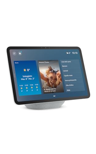 Amazon Echo Show 11 (ultimo modello) - Schermo Full HD da 11" con colori vibranti, area di visione più ampia, audio spaziale e Alexa, Bianco ghiaccio