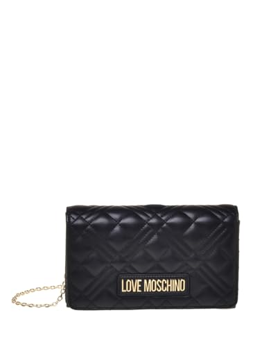 Love Moschino BORSA QUILTED PU NERO+GALV.ORO