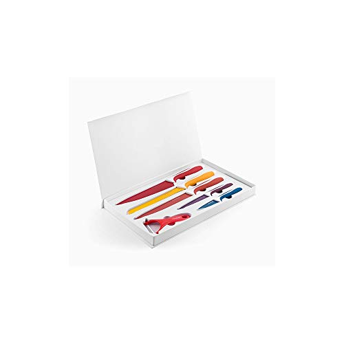 InnovaGoods® Set di coltelli in ceramica e pelapatate Knoolvs (6 pezzi), taglia e sbuccia gli alimenti in modo preciso e facile, con coltelli in ceramica e pelapatate, ideale per la cucina.