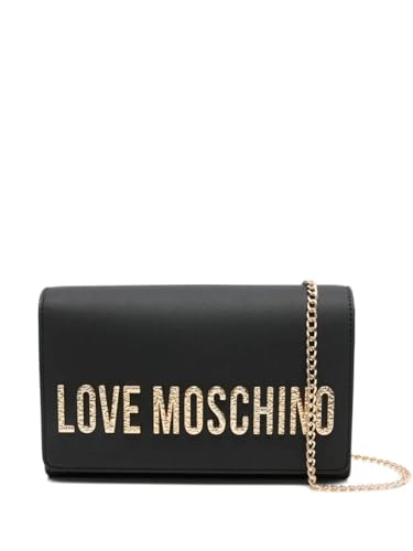 Love Moschino BORSA PU GRS NERO+HAMMERED LOGO