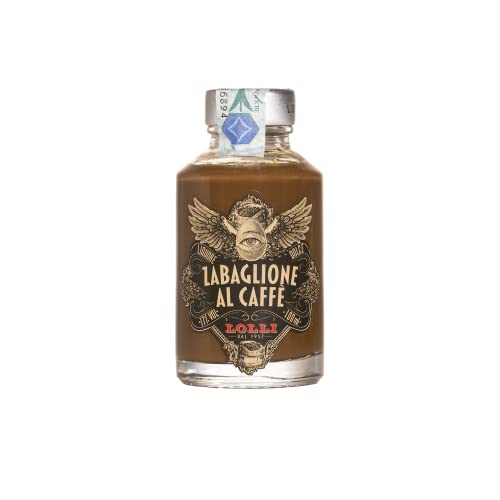 LOLLI Liquore zabaione e caffè, Liquore artigianale, bottiglia limited edition, 100 ml. 17% vol.