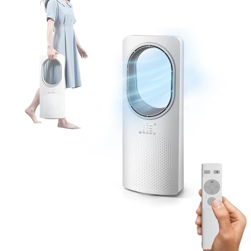 Wintem - Ventilatore a Torre Silenzioso Freezy Senza Pale con Telecomando, 3 Velocit&agrave;, 3 Modalit&agrave;, Timer 15 Ore e Oscillazione, Ventilatore da Terra con Display LED e Comandi Touch Intuitivi