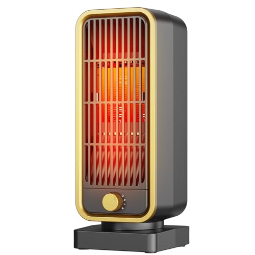 DDHTSAL Stufetta Elettrica Basso Consumo - 900W PTC Termoventilatore, 3 Modalit&agrave;, Silenzioso 45dB, Protezione da Surriscaldamento/Ribaltamento, Basso Rumore, Portatile,Casa