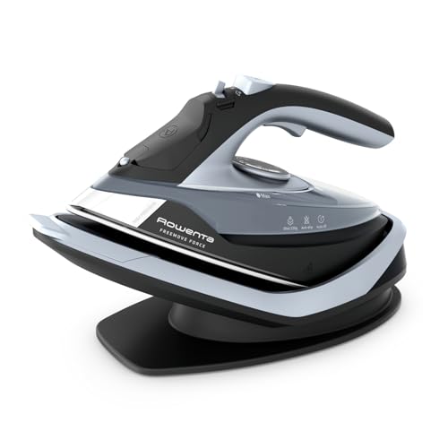 Rowenta Freemove Force, Ferro da Stiro a Vapore Senza Filo, Efficiente, Riscaldamento Rapido, Leggero, Ricarica Rapida, Erogazione del Vapore di 35 g/min, Spegnimento Automatico, DE6720D1