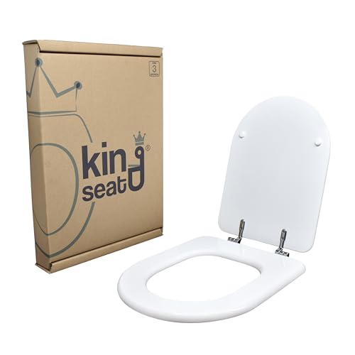 King Seat &lrm;EM724Y Dolomite Clodia Sedile Copriwater Dedicato, Bianco Lucido