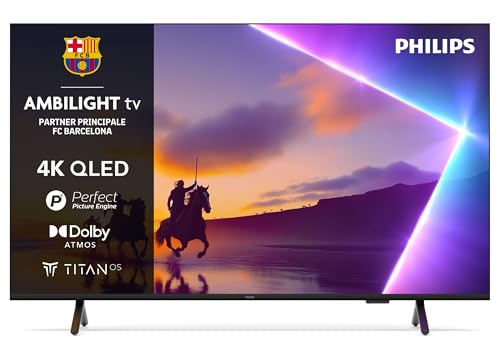 Philips Ambilight 55PUS8510 4K QLED Smart TV - Display 55’’ con piattaforma Titan OS, Pixel Precise Ultra HD e Dolby Atmos Sound - Funziona con Alexa e Google Voice Assistant