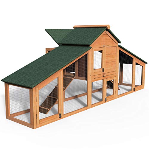 VOUNOT&reg; Pollaio in Legno, Pollaio per Galline ovaiole da Esterno, Gabbia di Pollo Grande, 210 x 85 x 85cm