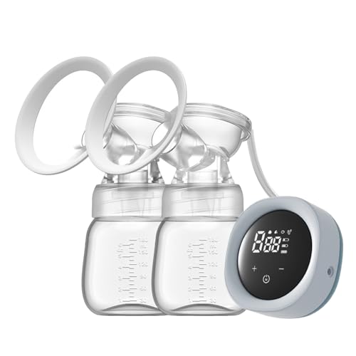 Tiralatte elettrico, breast pump electric, estrattore di latte portatile, tiralatte elettrico, portatile, estrattore di latte senza fili, con 4 modalità e 9 livelli di aspirazione (light blue, 21mm)