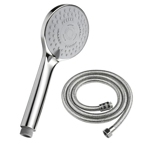 LxsNyvantic Doccetta 5 Getti Alta Pressione Con Tubo 1,5m – Soffione Confortevole, Ugelli Silicone Anti-Calcare, Risparmio Acqua, Getto Massaggio Rilassante