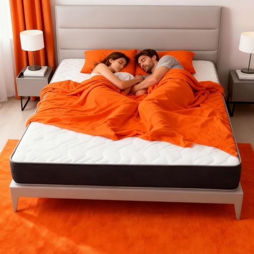 Materasso Matrimoniale 160x190 Memory Foam - Alto 20cm - Ortopedico ed Ergonomico, Allevia i Punti di Pressione - Anallergico, Antiacaro e Anti Muffa, Antibatterico - Rigido, Supporto fino a 400kg
