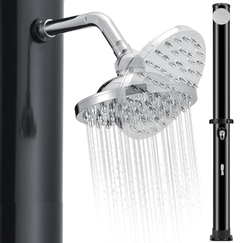 Juskys Doccia Solare Victoria 20 Litri - 220 cm - Fino a 60°C - con doccetta Girevole, Doccia per i Piedi e Collegamento per Tubo da Giardino Doccia da Giardino Doccia Esterna