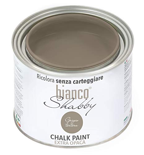 CHALK PAINT Grigio Tortora Pittura Shabby Chic Vintage per Mobili e Pareti EXTRA OPACO (500 ml)
