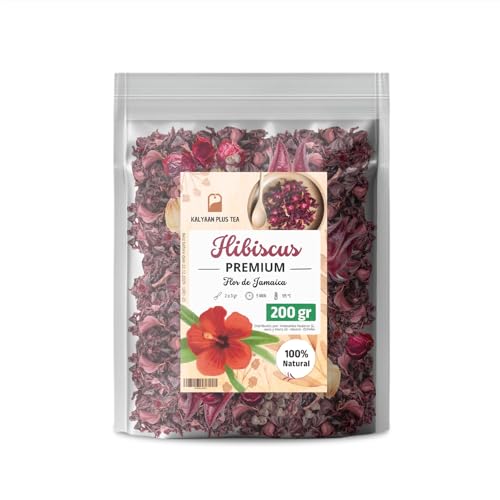 KALYAAN Plus - Fiori di Ibisco 200Gr- Karkade - hibiscus tea - fiori di jamaica - flor de Jamaica &ndash; hibiscus - Tisana Drenante Cura Detox