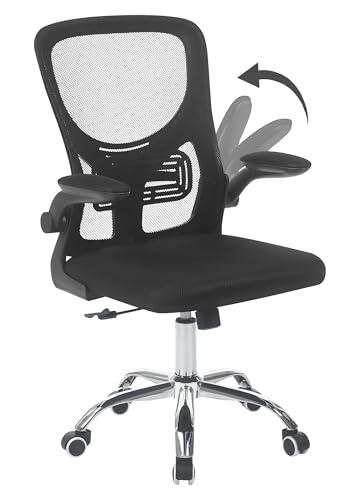 IlGruppone Sedia Da Ufficio Con Supporto Lombare, Poltrona Scrivania Ergonomica Braccioli Regolabili Altezza Regolabile Schienale in Rete Traspirante,Oscillante con Ruote Girevoli - Greta