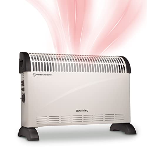 Innoliving Termoconvettore Elettrico INN-578, Potenza Regolabile 750W/1250W/2000W, Termostato Regolabile, Riscaldamento Rapido, Silenzioso, Design Compatto, Ideale per Casa e Ufficio