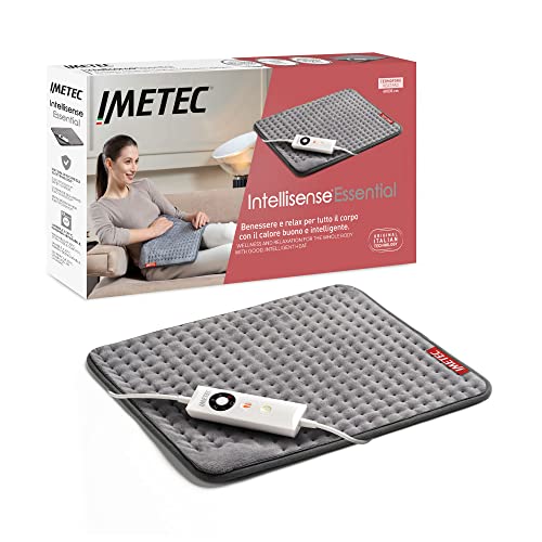 Imetec Intellisense Essential, Termoforo Multiuso, Cuscino Termico, 40x35 cm, Tessuto Anallergico, 5 temperature, Electro Block di sicurezza, Lavabile in lavatrice