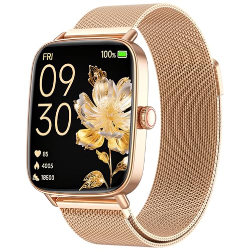 Smartwatch Donna Uomo Chiamate e Whatsapp, 1.85" Smart Watch Contapassi Cardiofrequenzimetro da polso/SpO2/Contapassi/Sonno, Orologio Smart Fitness Sportivo Impermeabile per Android iOS