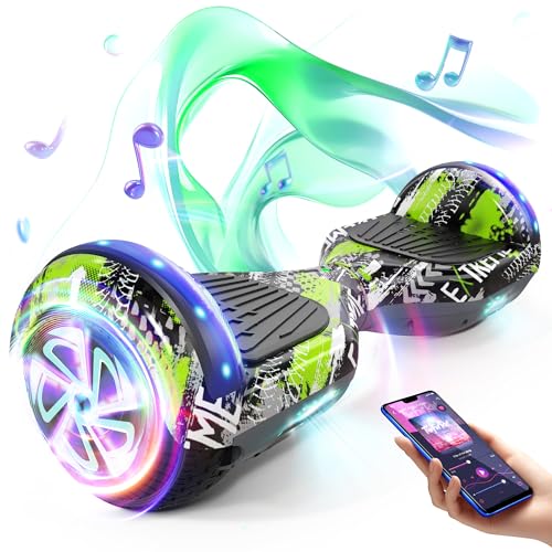 SISIGAD Self-balancing Hoverboard, Bluetooth and coloured LED lights, gifts for children