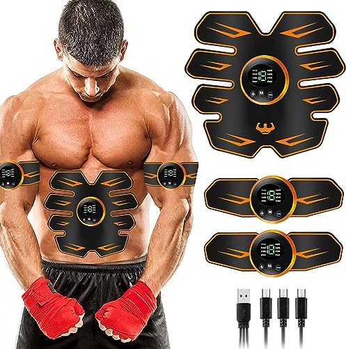 Elettrostimolatore per Addominali,Elettrostimolatore Muscolare,EMS Stimolatore,USB Addominale Tonificante Cintura, Cintura Addominale per Muscoli Addominali snelli e tonici,Addome/Braccio/Gamba