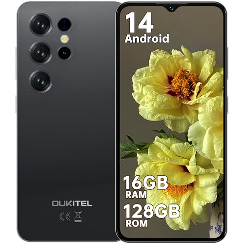 OUKITEL C2 Smartphone 16(4+12) GB + 128GB/TF 1TB 6,52" HD 5000nAh Telefono Cellulare 2025, 13MP+5MP Camera Telefono Android 14 Cellulari e Smartphone Dual SIM 4G /Face ID/OTG/3.5mm Jack Nero