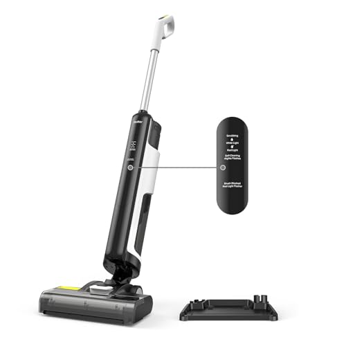 W12SE Aspirapolvere Lavapavimenti Senza Fili, Lavasciuga Lava e Aspira Pavimenti, Autopulente, Autonomia, Autonomia 45 min, Anti-intreccio capelli, Disinfezione Elettrolitica, 1.15L Doppio Serbatoio