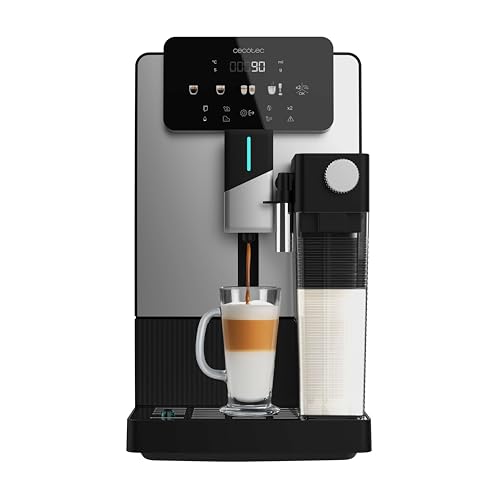 Cecotec Macchina Caffè Espresso Superautomatica Cremmaet Latte Art. 1500W, 19Bar, Thermoblock, 6 Bevande, Serbatoio Caffè 150g, Macinino Conico, Pulizia Automatica, Serbatoio Acqua 1.1L e Latte 400ml