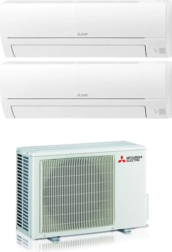 Mitsubishi MSZ-HR25VF + MSZ-HR35VF + MXZ-2HA40V - Climatizzatore 9000 + 1200 btu, dual split, pompa di calore, Classe energetica A++/A+