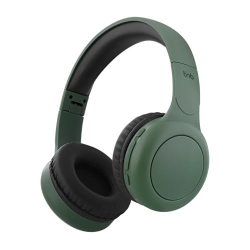 T'nB - Cuffie On-Ear Bluetooth Senza Fili, Confortevole On-ear, Cuscinetti in Schiuma, Microfono Incorporato, Archetto Regolabile, Durata della Batteria di 24 Ore, Leggero e Pieghevole - Verde