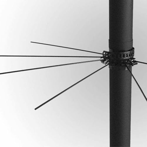 LoviStore Stendibiancheria a Raggi Raggiera Nero Bianco Marrone Stendino Stendipanni Ideale per Tubi Diametro 8-13 cm per Stufa Pellet o Legna, 6 Aste, Universale Colori Vari (Nero)