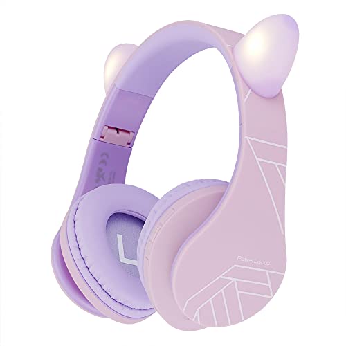 PowerLocus Cuffie Bluetooth per Bambini, P2 Cuffie Wireless Over-Ear, Cuffie Bluetooth 5.0 Pieghevoli, con Microfono, Micro SD, Cuffie Wireless e cablato, Custodia da viaggio
