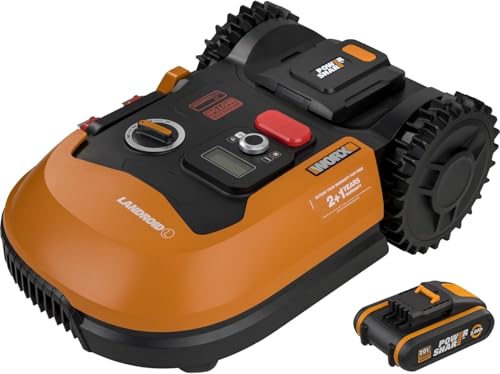 WORX WR148E Robot Landroid Classic PLUS tagliaerba per giardini fino a 800 mq con WLAN, Bluetooth e pedana galleggiante