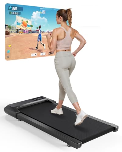 Copant Tapis roulant, tapis roulant con LCD Scarn, pedana da 2,5 HP con APP e controllo remoto, carico massimo 159 kg, con corsi di allenamento e corse, 1-8km/h per casa o ufficio
