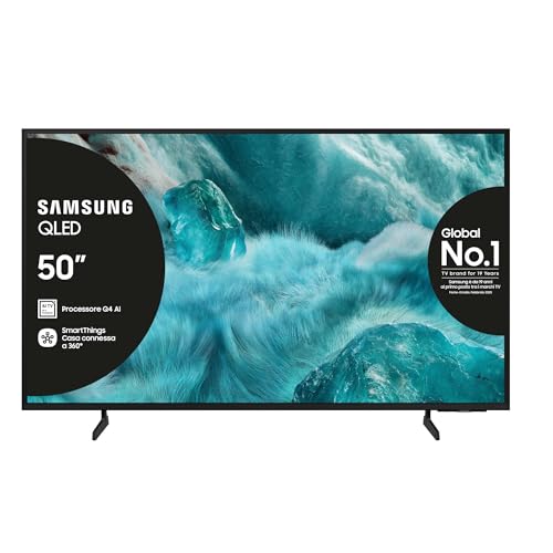 Samsung QLED 4K Vision AI Smart TV 50'' QE50Q7F4AUXZT, Q4 Processor, 100% Volume Colore con Quantum Dot, Motion Xcelerator, OTS Lite & Adaptive Sound, SlimLook Design, 2025