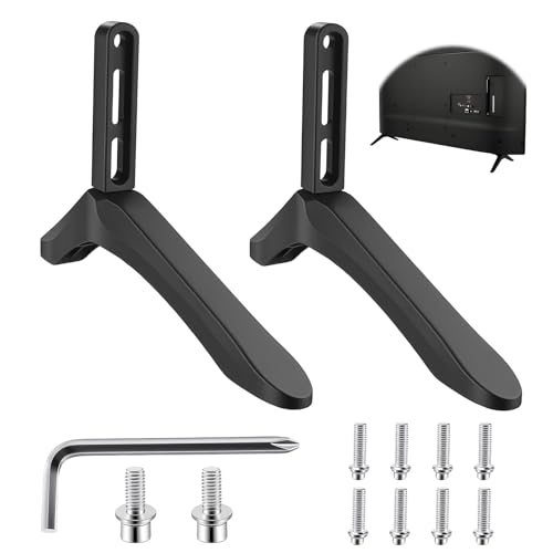 Supporto TV Universale da Tavolo, Piedini per Piedistallo TV per Schermi LCD LED OLED da 32-65 pollici Supporto TVs da Tavolo con Viti piedini per TVs Samsung, TCL, Sharp, Sony, Xiaomi, LG et Hisense