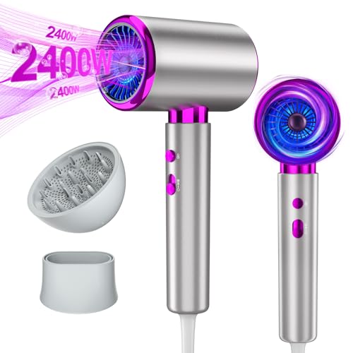 DMTIVMG Phon Capelli Professionale Asciugacapelli Lonico 2400W AC Motore 3 Velocit&agrave;/2 Temperature con Diffusore e Concentratori per Molte Acconciatur