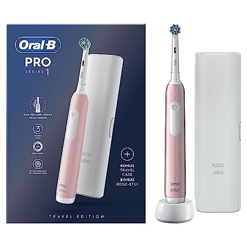 Oral-B Spazzolino Elettrico Ricaricabile Pro Series 1 Rosa con 1 Testina di Ricambio, 1 Custodia da Viaggio, 1 Spazzolino