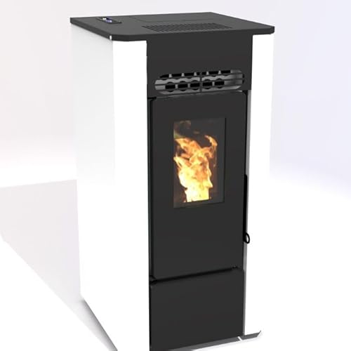 Stufa a pellet ventilata bianca Dalia da 8,9 kw